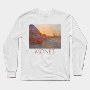 Haystacks (1890) Famous Painting by Claude Monet Long Sleeve T-Shirt